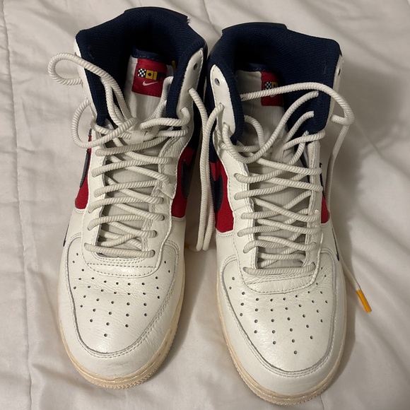 Nike Air Force 1 High Top Nautical Redux Blue Red & White Men’s Size 8.5 - Picture 2 of 7